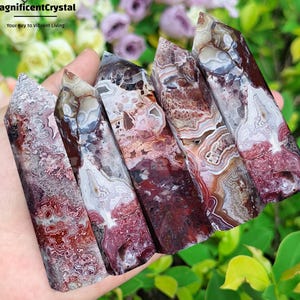 Natural Crazy Lace Agate Crystal Point Tower, Gemstone Obelisk Wand, Home Art Decor