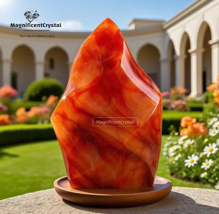 カーネリアンフレームセット、原石ハートタワーポイント、情熱