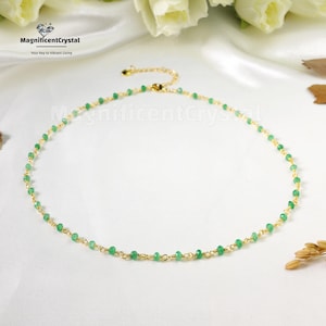 Raw Green Aventurine Necklace: Minimalist Gemstone, Spiritual Healing