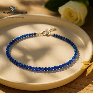 Lapis Lazuli Choker: Sterling Silver, Minimalist Gemstone Necklace