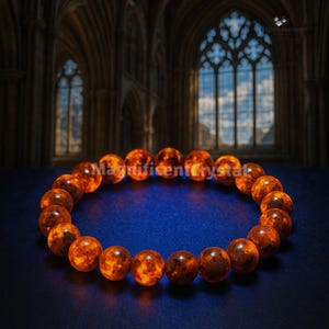 Bracciale Yooperlite, pietra preziosa Emberlite con effetto UV, gioiello elastico e curativo per donne, uomini e bambini, regalo per Halloween e feste di compleanno, pietre naturali