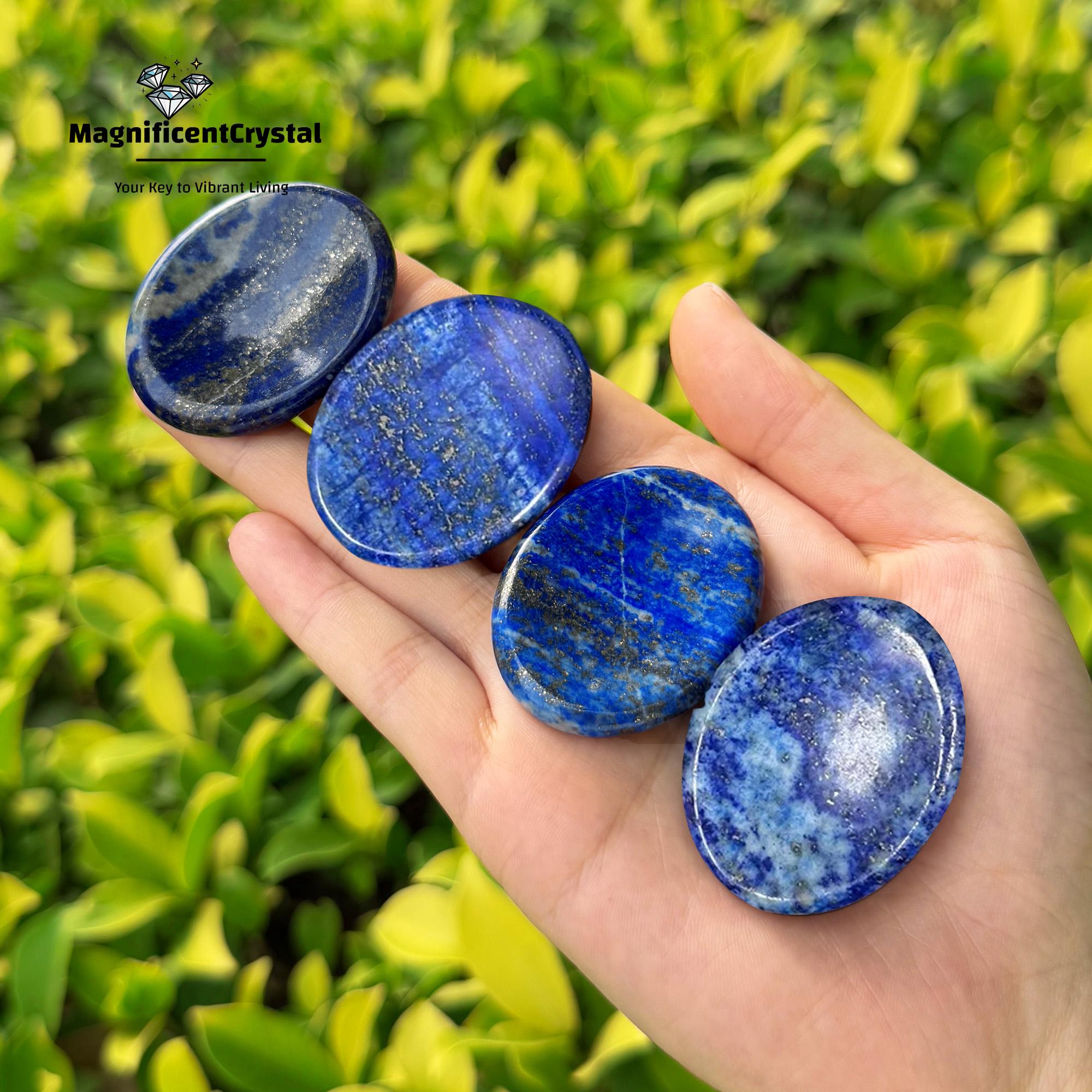 Lapis Lazuli Worry Stone, Palm Stone, Tiger Eye, Clear/rose Quartz