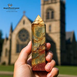 Cherry Creek Jasper Tower: Natural Obelisk Wand, Root Chakra Decor