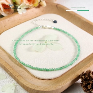 Grünes Aventurin-Fußkettchen: Natürlicher Edelstein-Heilkristall-Schmuck