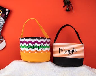 Gepersonaliseerde Trick or Treat-tas voor Halloween, snoepemmer