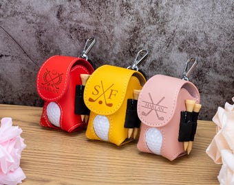 パーソナライズされたミニゴルフボールポーチバッグ（名前入り