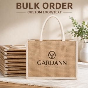 Custom Logo Burlap Bags, Corporate Gift Bags, Bulk Logo Jute Bags, Small Business Gift Packaging, Event Welcome Bags, Bulk Logo Jute Bags