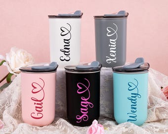 Personalized Stainless Steel Tumblers, Custom Coffee Tumbler,  Insulated Travel Mugs,Bridesmaid Gifts