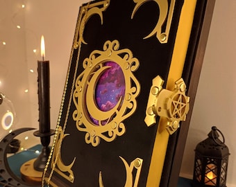 Magical grimoire, personalized journal, Book of Shadows, witchcraft, magic, wicca, notebook, handmade, Moon, witch, altar, tarot, pagan