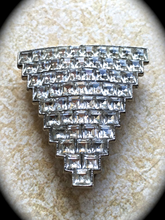 Vintage Pair of Rhinestone Dress Clips- Vintage B… - image 2