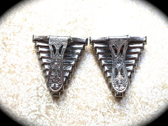 Vintage Pair of Rhinestone Dress Clips- Vintage B… - image 4