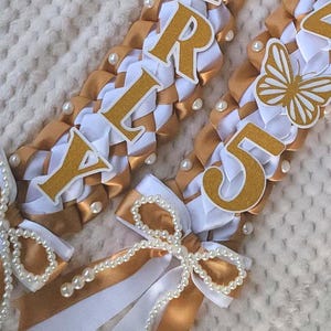 Coquette pearl Graduation Lei Ribbon Lei Class of 2026 Senior Lei Kinder Grad Gift Custom Promotion Lei double braided graduation Girly Lei
