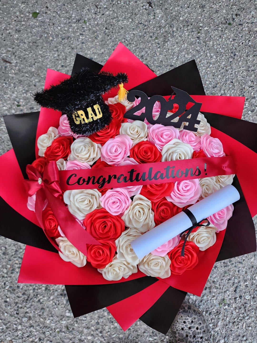 Graduation Bouquet of Handmade Eternal Roses, Rosas Eternas, Forever ...
