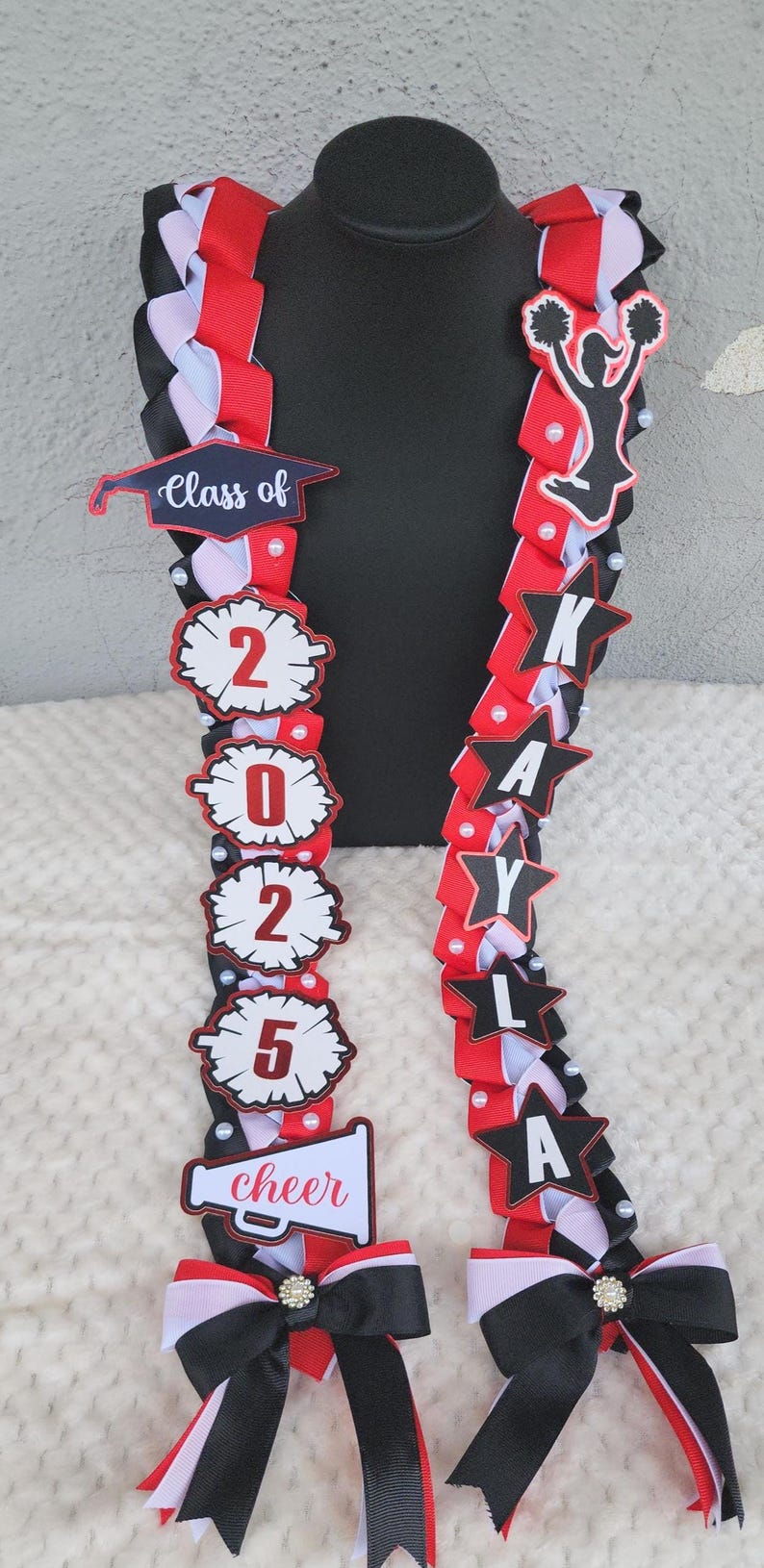 First Class Ribbon Cheerleader Graduation Ribbon Lei: Custom Senior Night Gift, Class 2026 ...