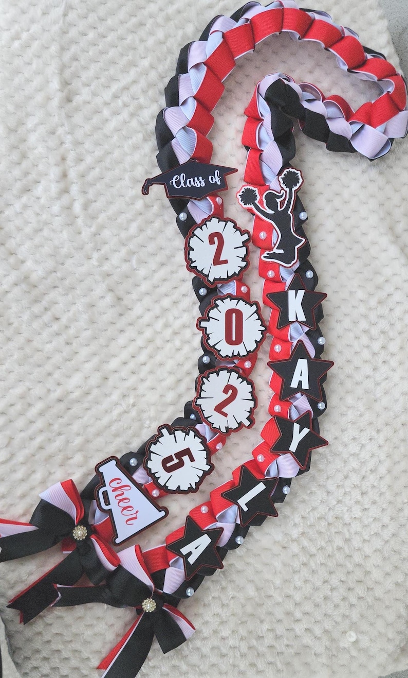 Cheerleader Graduation Ribbon Lei: Custom Senior Night Gift, Class 2026 ...