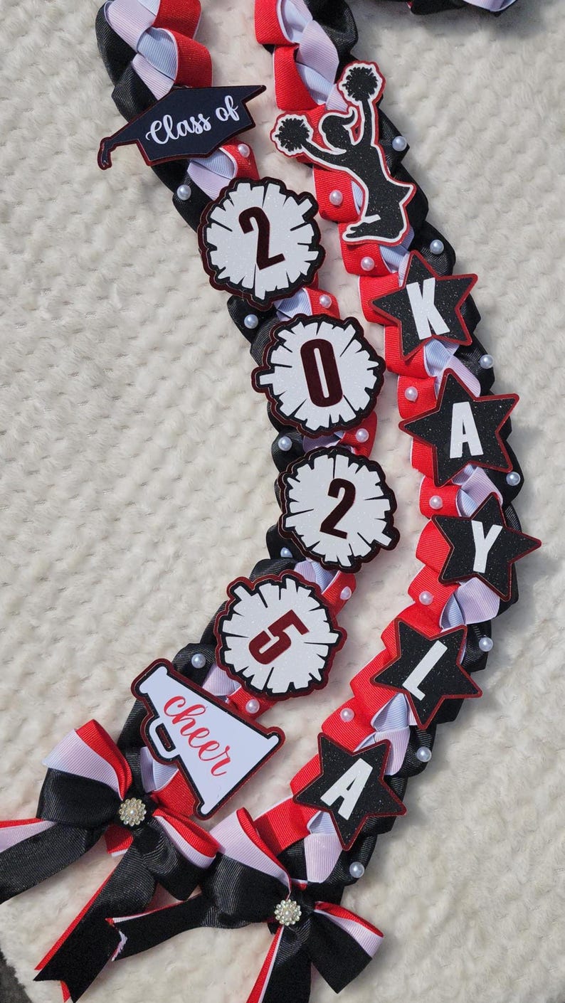 First Class Ribbon Cheerleader Graduation Ribbon Lei: Custom Senior Night Gift, Class 2026 ...
