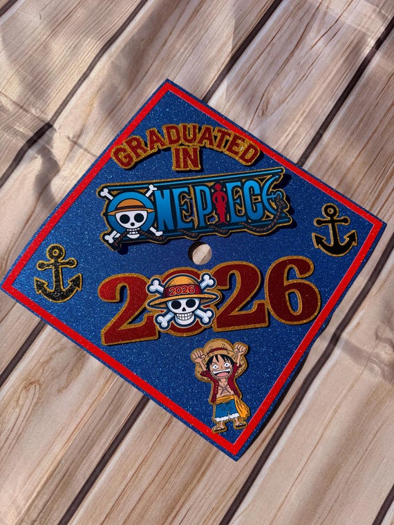 One Piece Inspired Graduation Cap Topper for Boys, Personalized
