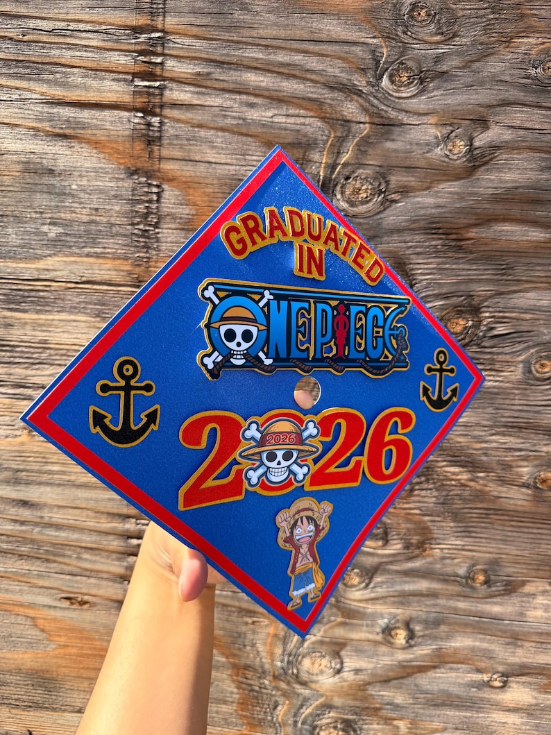 One Piece Inspired Graduation Cap Topper for Boys, Personalized Grad ...