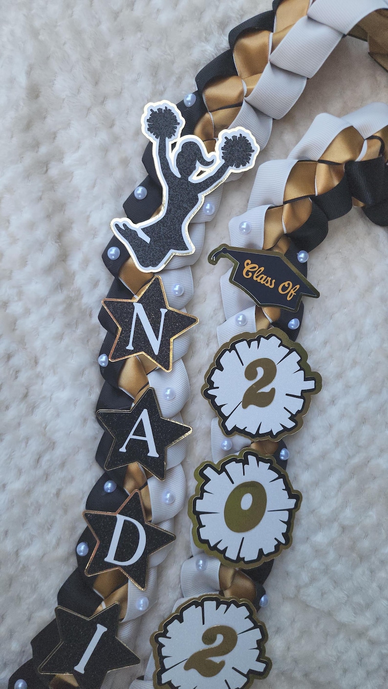 Custom Cheerleader Graduation Lei: Ribbon Lei, Senior Night Gift, Class ...