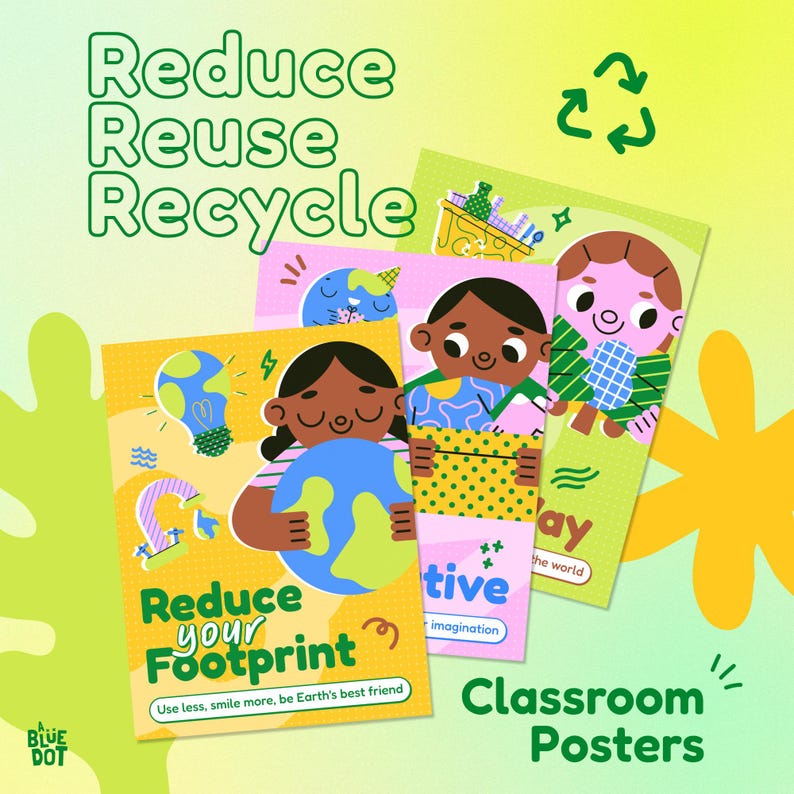 Reduce Reuse Recycle Posters for Classroom | 3 R's Earth Day Printable ...