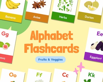 Learning Garden Flashcards, Alphabet Flash Cards Printable, ABC Learning Cards, Preschool Flashcards, Toddler Educational Game
