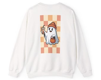 Söt spök-Halloween-tröja, pumpa, mysig hösttröja