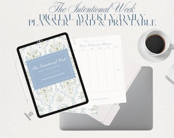 The Intentional Week | Christian Devotional Planner PDF | Faith-Based Weekly Workbook for Women (Printable PDF)