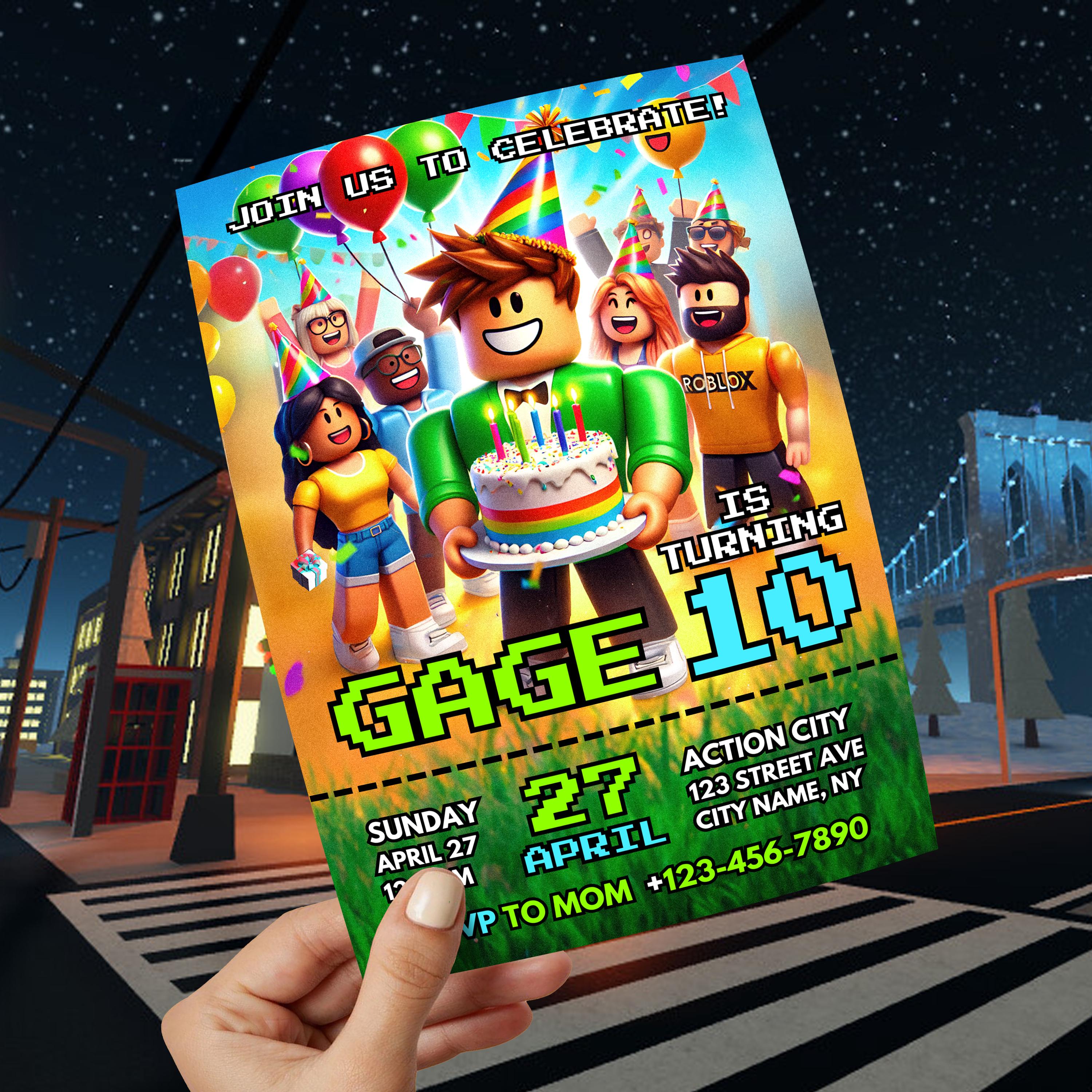 Roblox Party Canva Invite