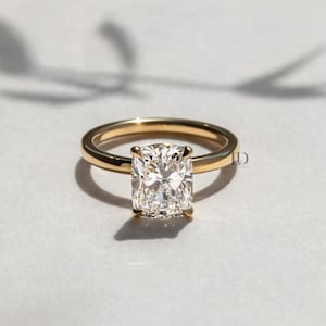 Lab Grown Diamond Ring , 1.5 CT Elongated Cushion Lab Diamond Engagement Ring , Cushion Cut Lab Created Diamond Ring, IGI Certified diamond