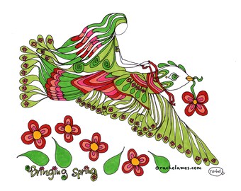 Bringing Spring. Art print by Rachel Awes