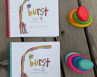 Full Set - Volume 1 and 2 of the limited edition book BURST: A Portable Gallery of Over 200 Affirming Art Prints