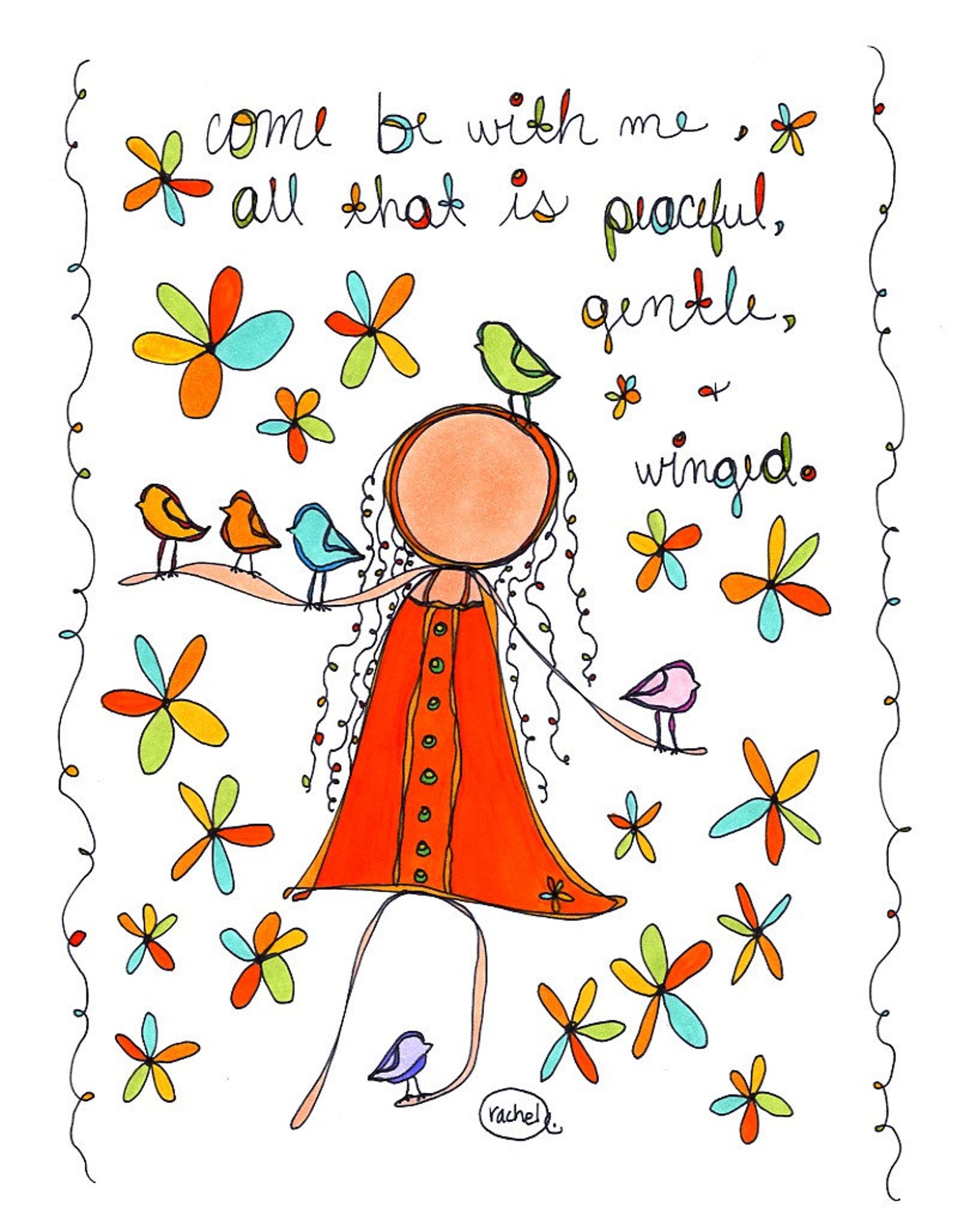 Come Be With Me. Colorful Print. by Rachel Awes. Etsy