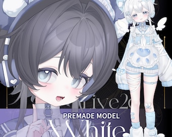 White/Premade Vtuber Model/Fully Rigged 40+exp /VB/Genderless