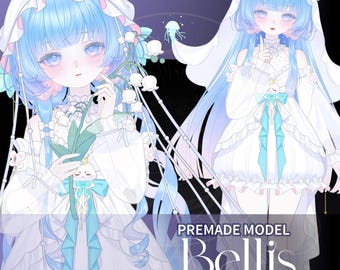 Bellis /Premade Vtuber Model/Fully Rigged 30+ exp /