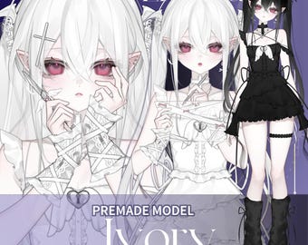 Ivory/Premade Vtuber Model/Fully Rigged 10+exp / VB