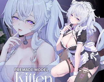 Kitten /Premade Vtuber Model/Fully Rigged 14+exp /