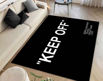 Keep Off Rug: Modern Black & White Area Rug - Custom Design
