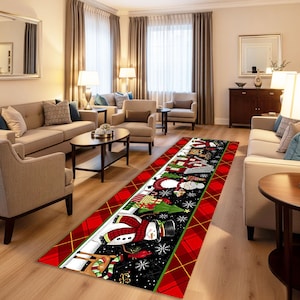 Alfombra navideña con copos de nieve: una acogedora decoración para el pasillo