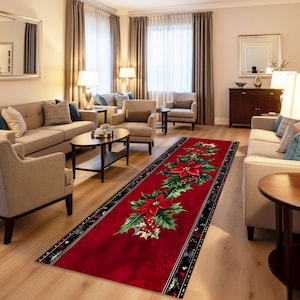 Alfombra navideña con copos de nieve: una acogedora decoración para el pasillo