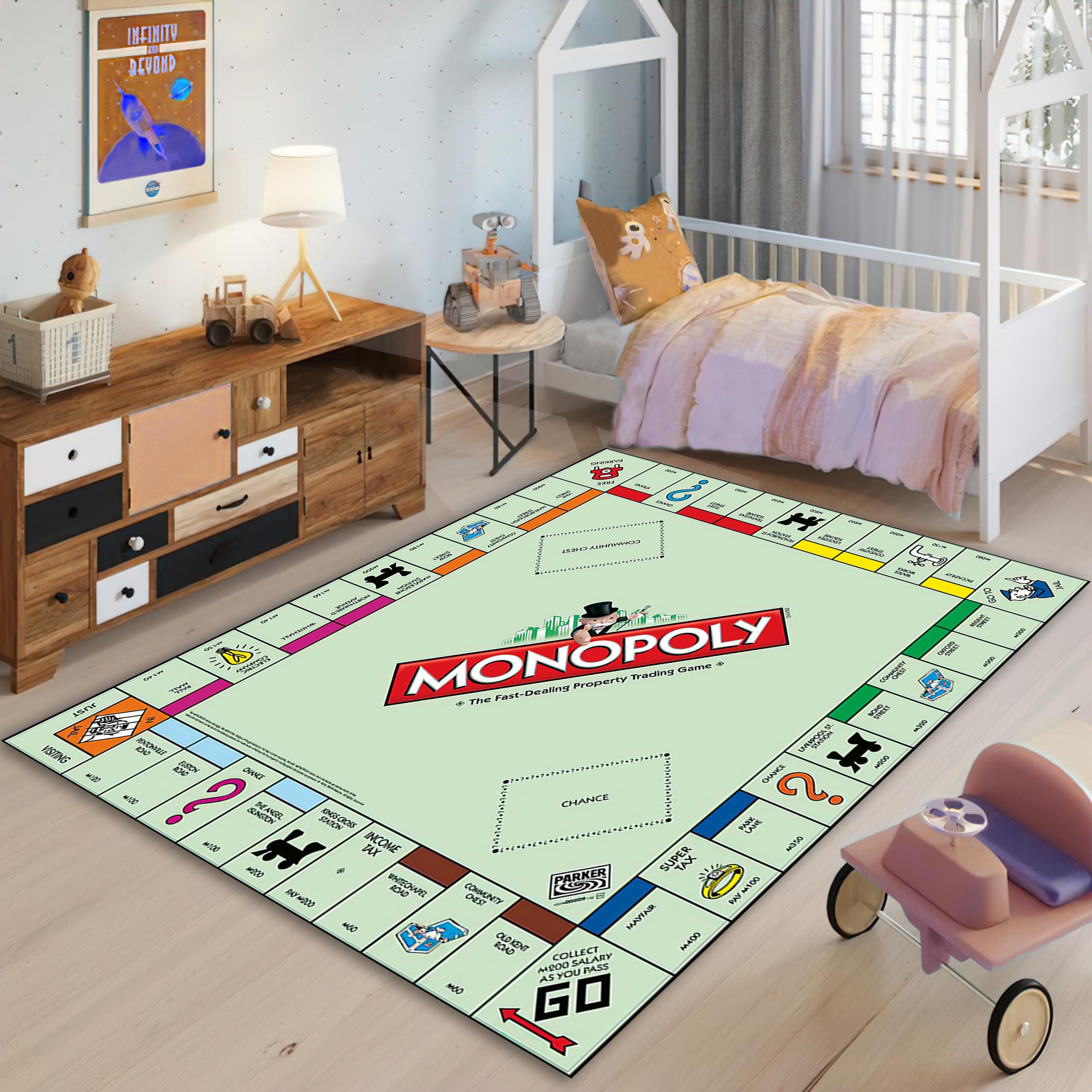 Monopaly Rug Monopoly Board Game Rug, Colorful Kids Playroom Decor - Etsy