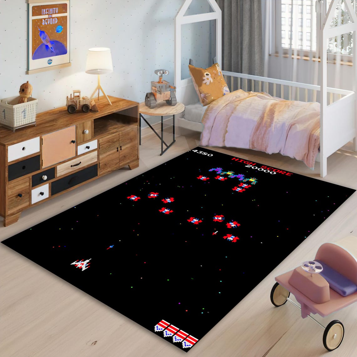 Retro Arcade Game Rug, Colorful Gaming Room Decor - Etsy