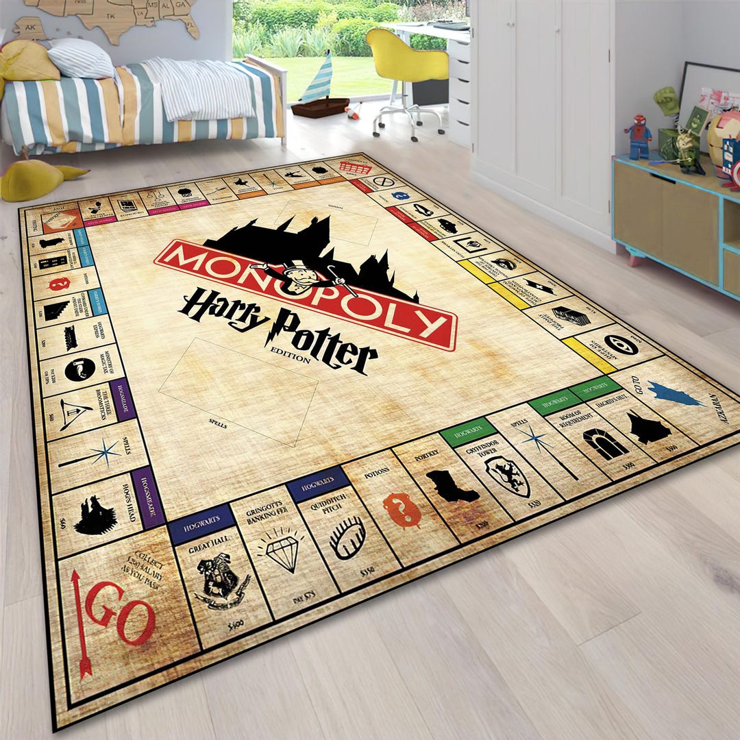 Monopaly Rug Retro Arcade Game Rug,monopoly Board Game Rug, Colorful Kids Playroom ...