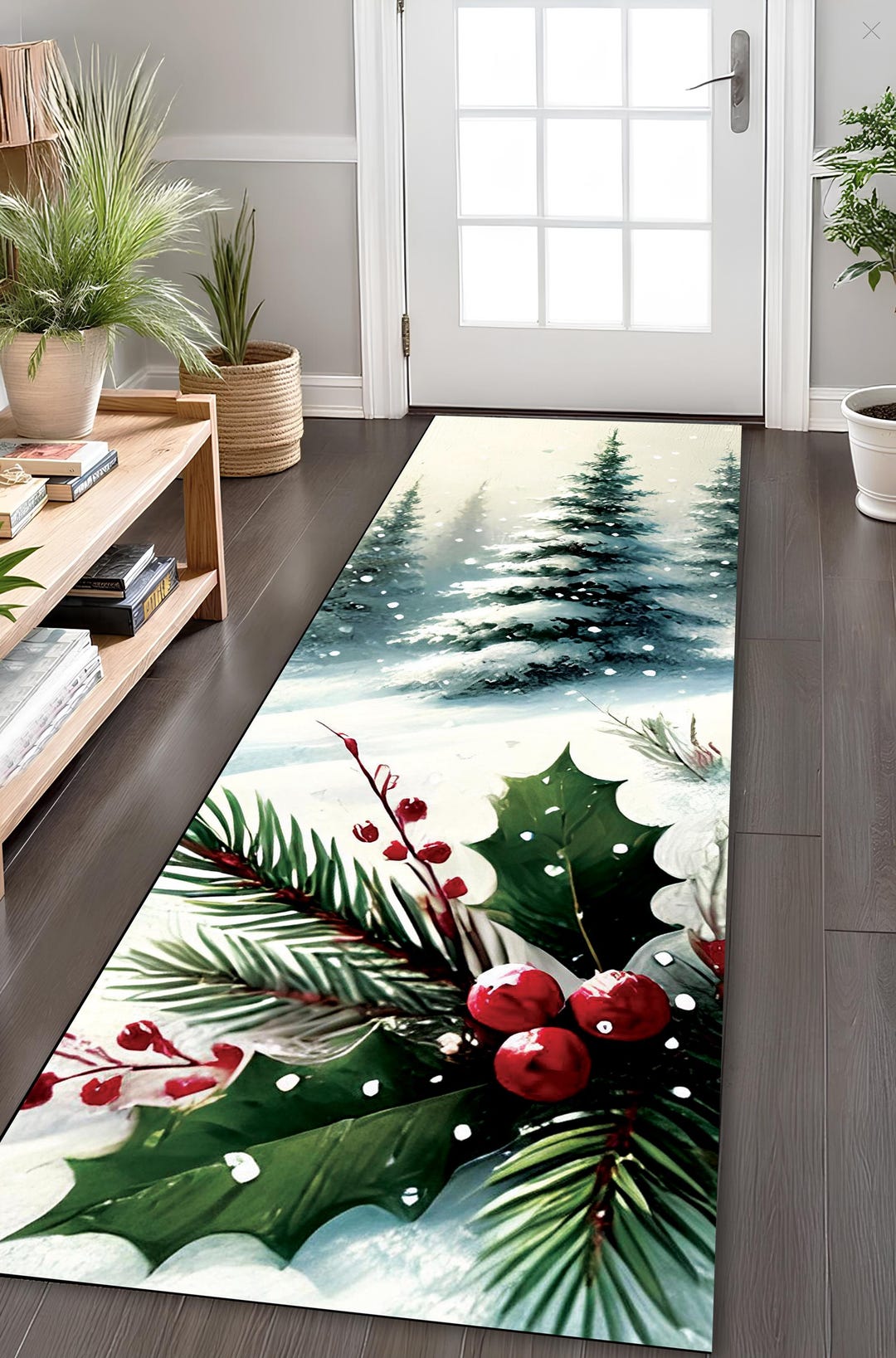 Snowflake Christmas Runner Rug: Cozy Holiday Hallway Decor - Etsy