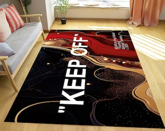 Keep Off Rug: Modern Black & White Area Rug - Custom Design