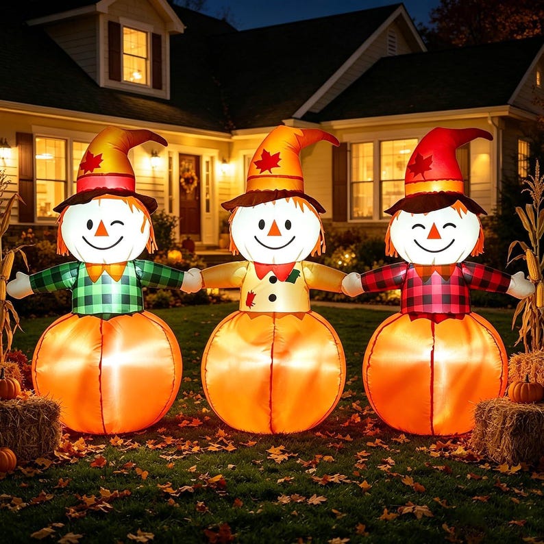 Pex Card Help 6ft Fall Outdoor Inflatable Scarecrow Decoration, Halloween ...