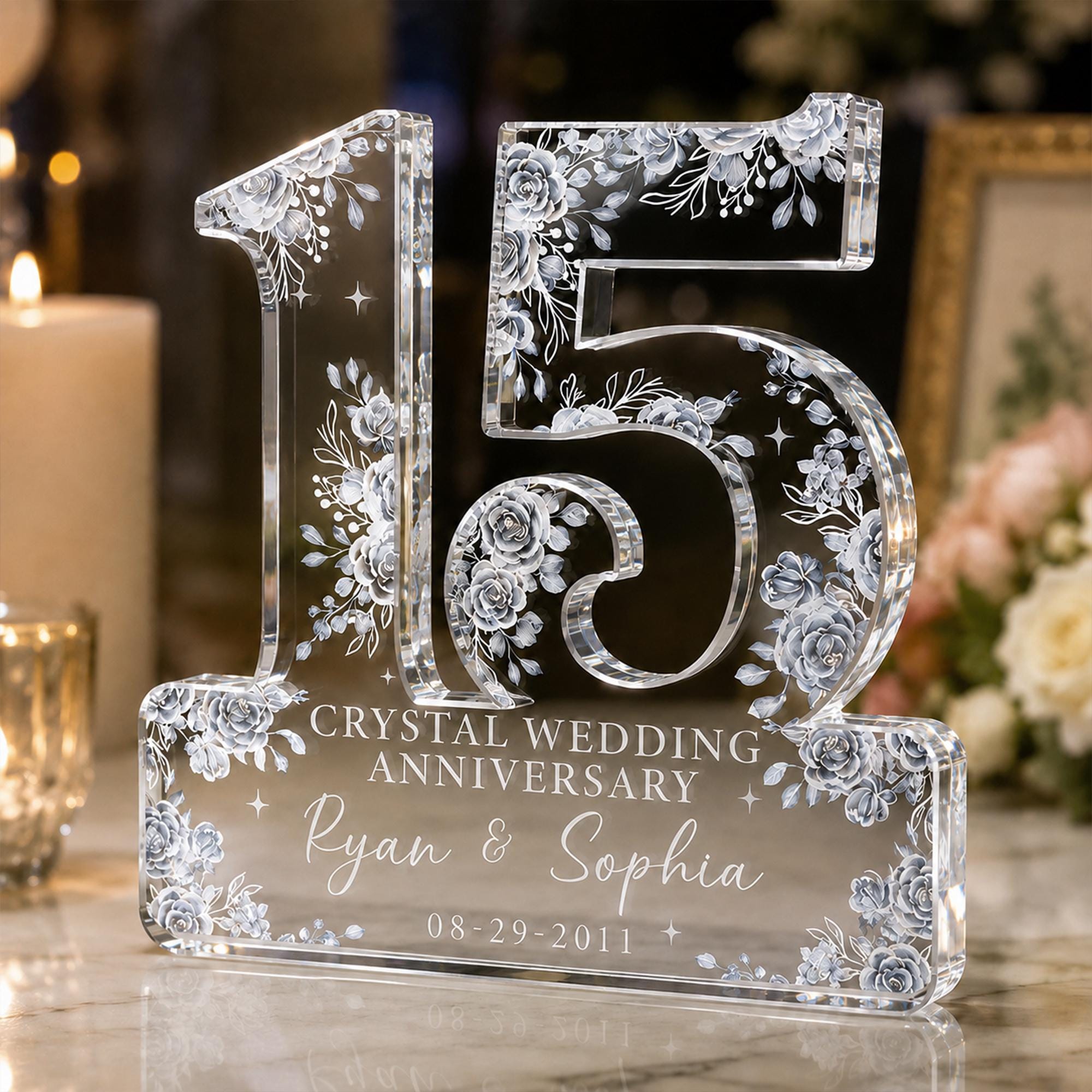 15 years crystal wedding anniversary gifts for her
