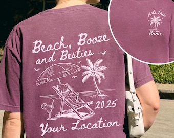 Girls Trip Shirt, Personalized Beach Besties Shirt, Summer Beach Shirt, Vacation Weekend Matching Shirt, Beach Summer Vacay Mode Shirt