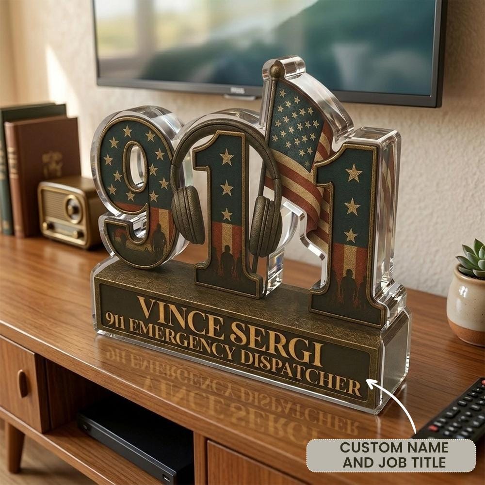 Custom 911 Dispatcher Engraved Plaque Sign – Dispatcher Acrylic Plaque ...