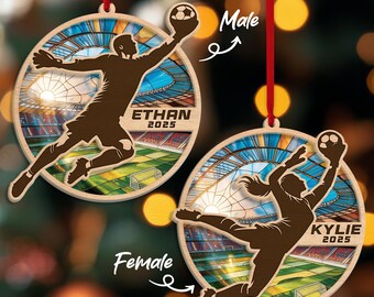 Personalized Soccer Goalkeeper Ornament, Custom Soccer Player Ornament Gift for Boys Girls, Soccer Coach Team Gift Sports Keepsake