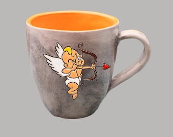 Handmade Angel Ceramic Cup, Author's Illustration